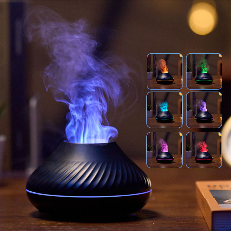 Beautiful Aroma Diffuser And Humidifier With Colorful Flame-Like Display - Daily Casa Zen