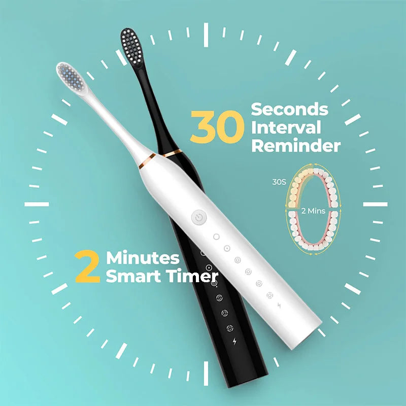 Rechargeable Electric Toothbrush With 8 Brush Heads - Daily Casa Zen