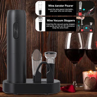 Electric Wine Bottle Opener Set With Aerator And Vacuum Stopper - Daily Casa Zen